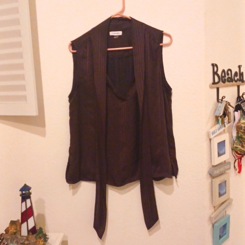 Calvin Klein brown blouse sleeveless top